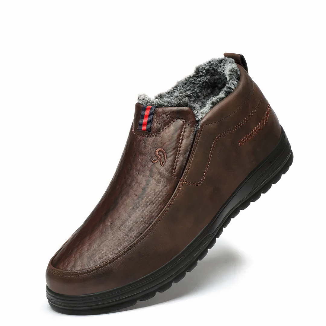 Men’s Warm-Lined Slip-On Winter Boots – Lightweight Ankle Footwear with Non-Slip Sole