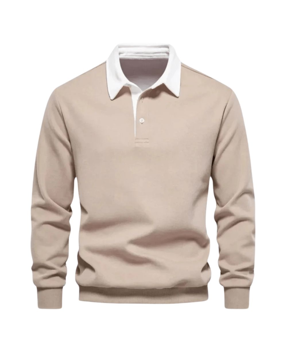Polo pour homme à manches longues – Haut décontracté et doux pour les week-ends