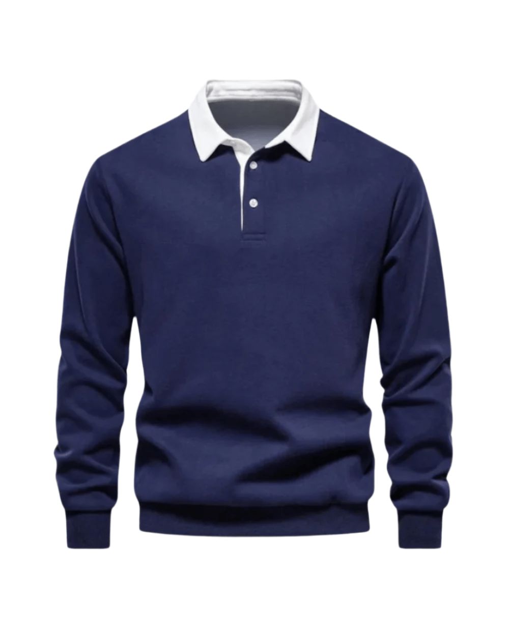 Polo pour homme à manches longues – Haut décontracté et doux pour les week-ends