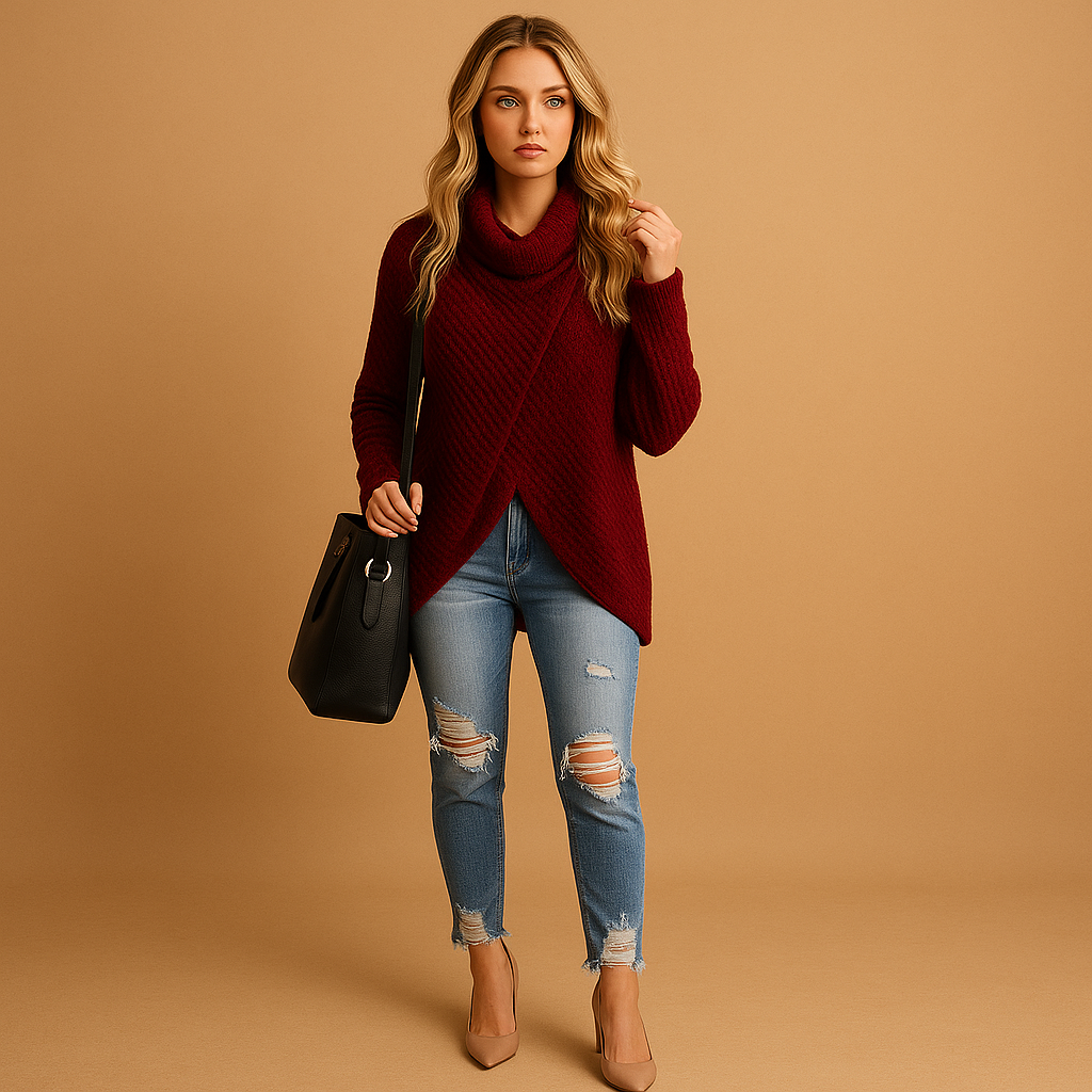 Cardigã de malha grossa com gola xaile e botões para mulher - Malha ajustada com textura para dias de trabalho no outono e inverno e sobreposições casuais