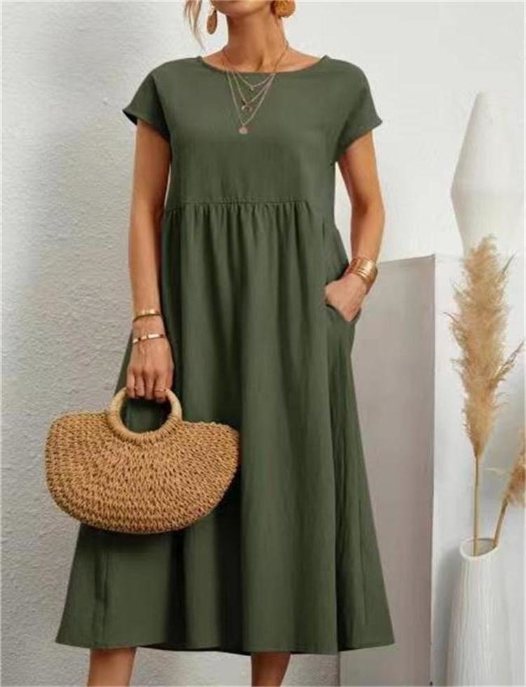 Vestido Maxi de Verano para Mujer – Ligero, Transpirable, Cómodo, Elegante, Casual, para Vacaciones y Uso Diario