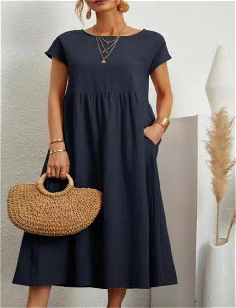 Vestido Maxi de Verano para Mujer – Ligero, Transpirable, Cómodo, Elegante, Casual, para Vacaciones y Uso Diario