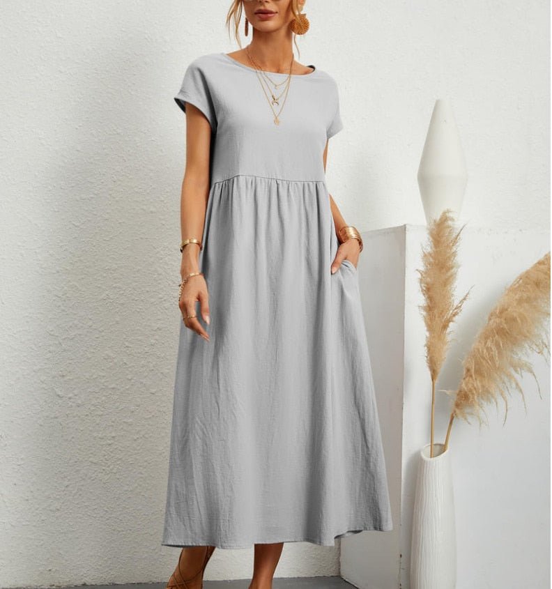 Women’s Maxi Summer Dress – Lightweight Breathable Comfortable Elegant Casual Holiday Everyday Fit