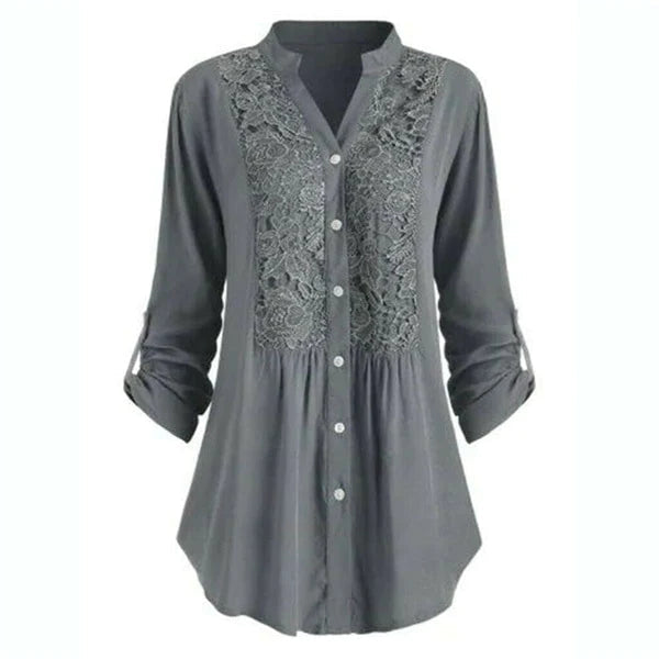 Women’s Long Blouse – Elegant Puff Sleeve Stylish Comfortable Casual Smart Top