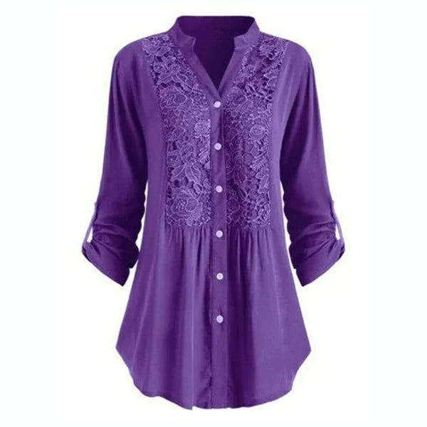 Women’s Long Blouse – Elegant Puff Sleeve Stylish Comfortable Casual Smart Top