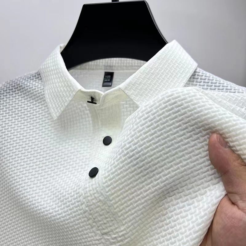 Polo da uomo a maniche corte - Top leggero testurizzato per l'uso quotidiano casual e il golf