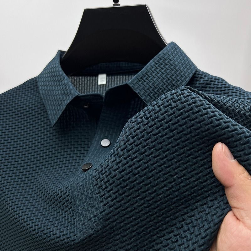 Polo da uomo a maniche corte - Top leggero testurizzato per l'uso quotidiano casual e il golf