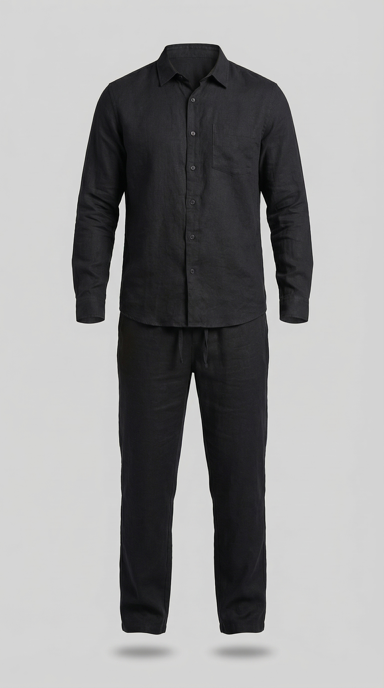 Conjunto de lino para hombre Camisa y pantalones relajados