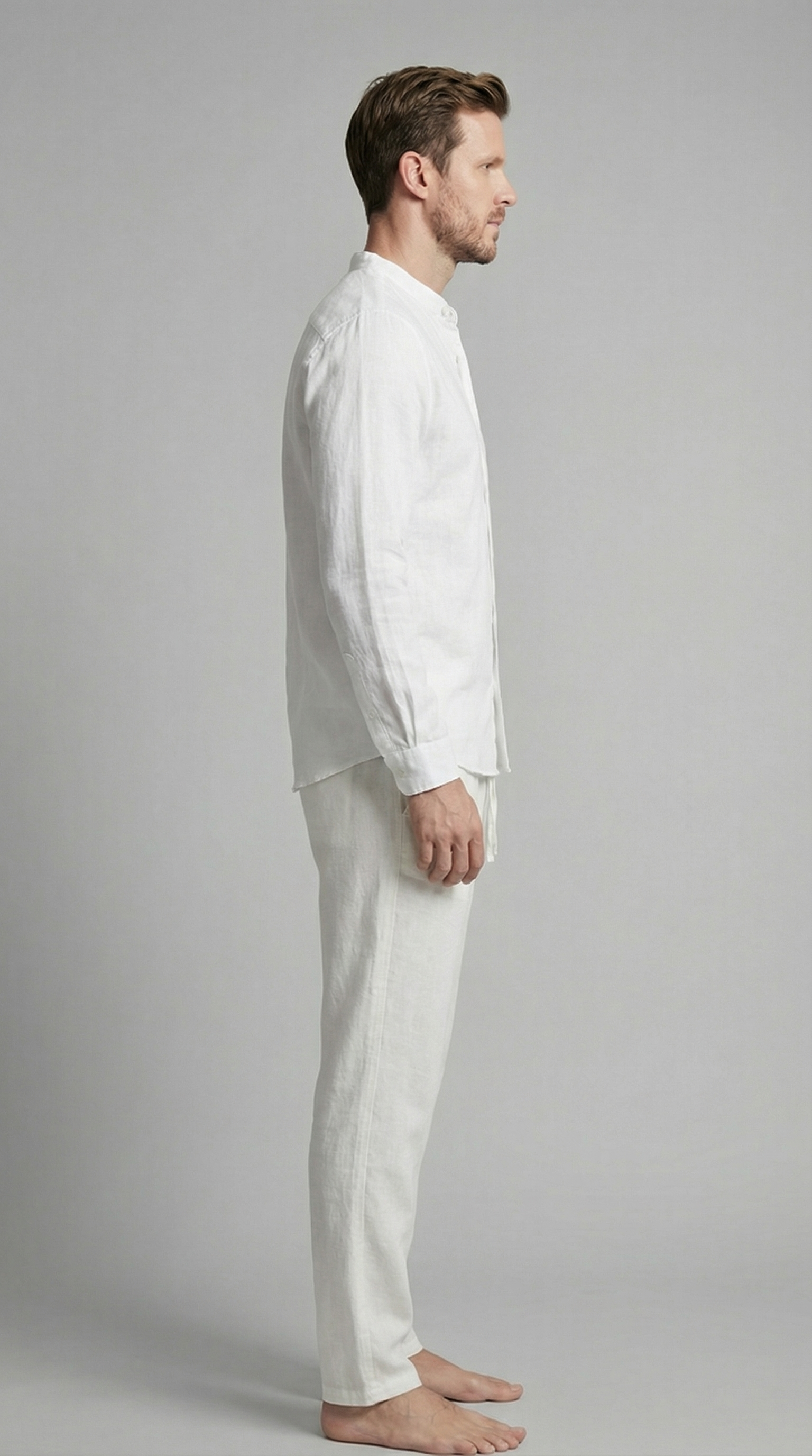 Conjunto de lino para hombre Camisa y pantalones relajados