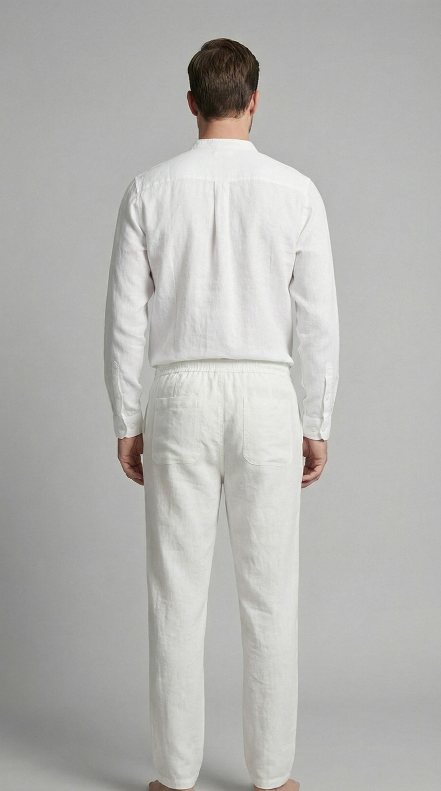 Conjunto de lino para hombre Camisa y pantalones relajados