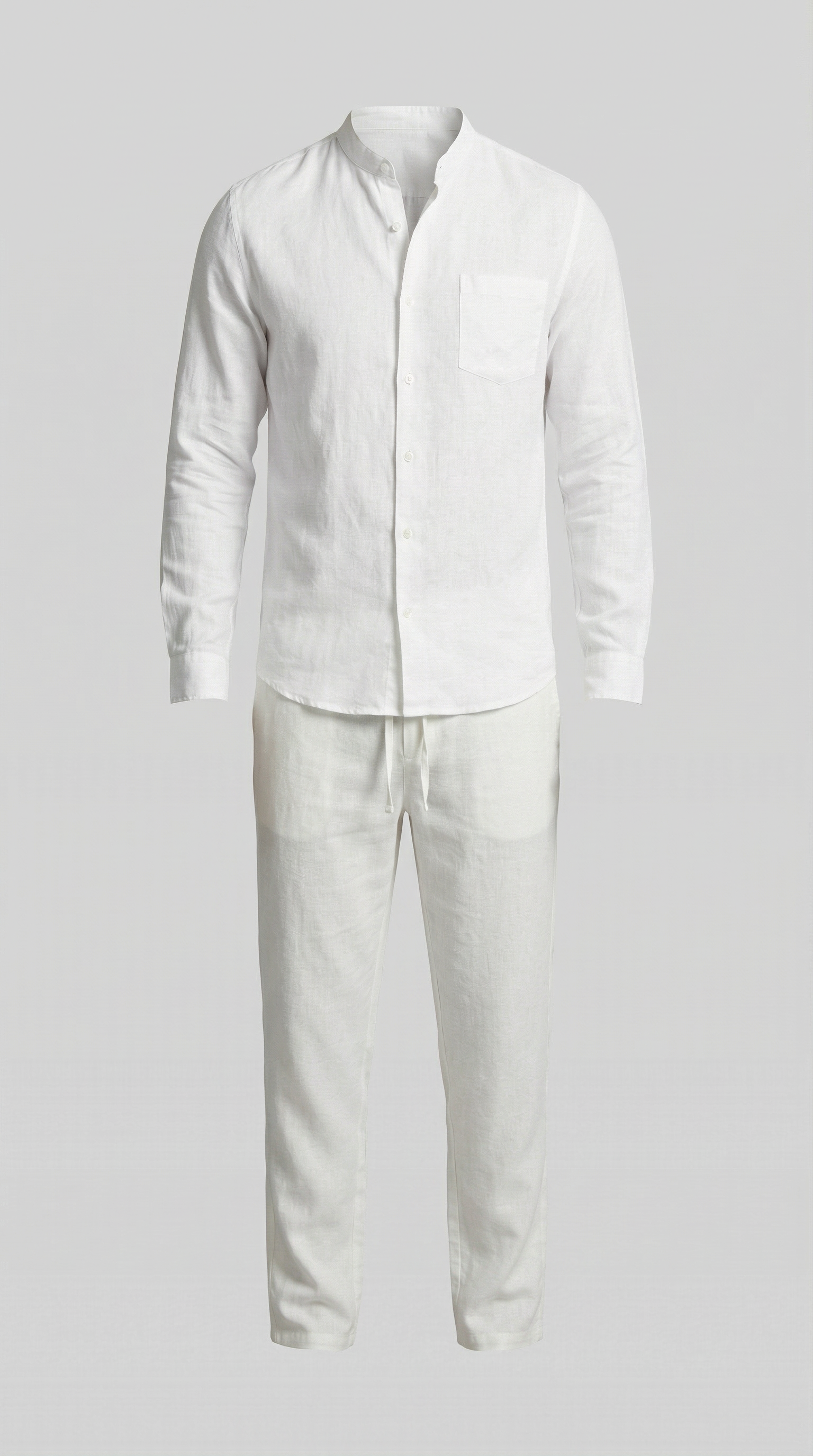 Conjunto de lino para hombre Camisa y pantalones relajados