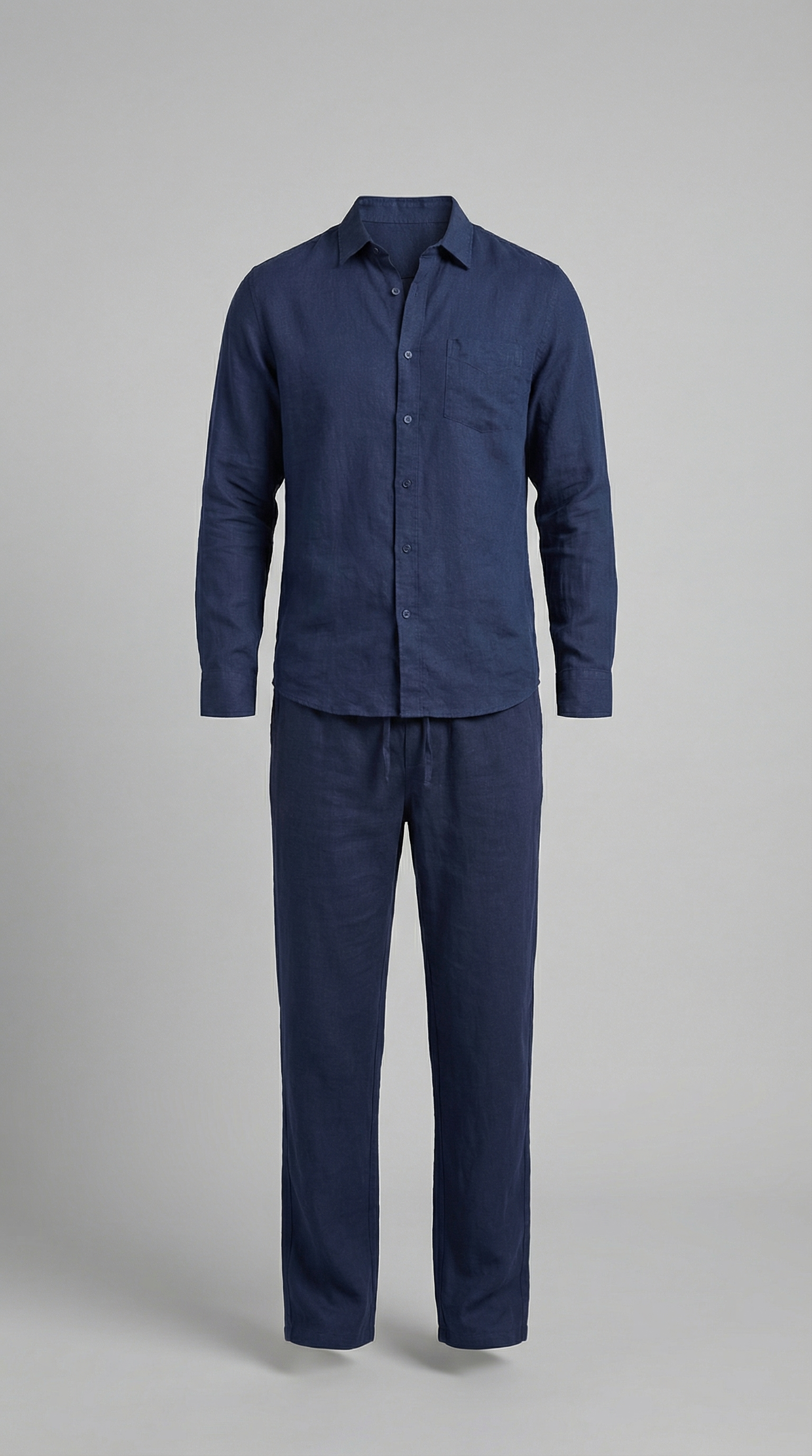 Conjunto de lino para hombre Camisa y pantalones relajados