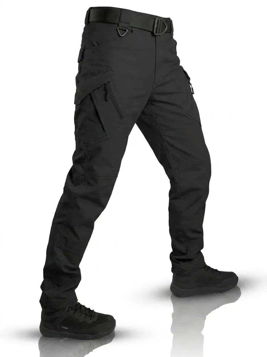 Men’s Tapered Utility Cargo Trousers – Multi-Pocket Full-Length Outdoor Pants for Hiking Travel Weekend Streetwear and Everyday Casual Wear