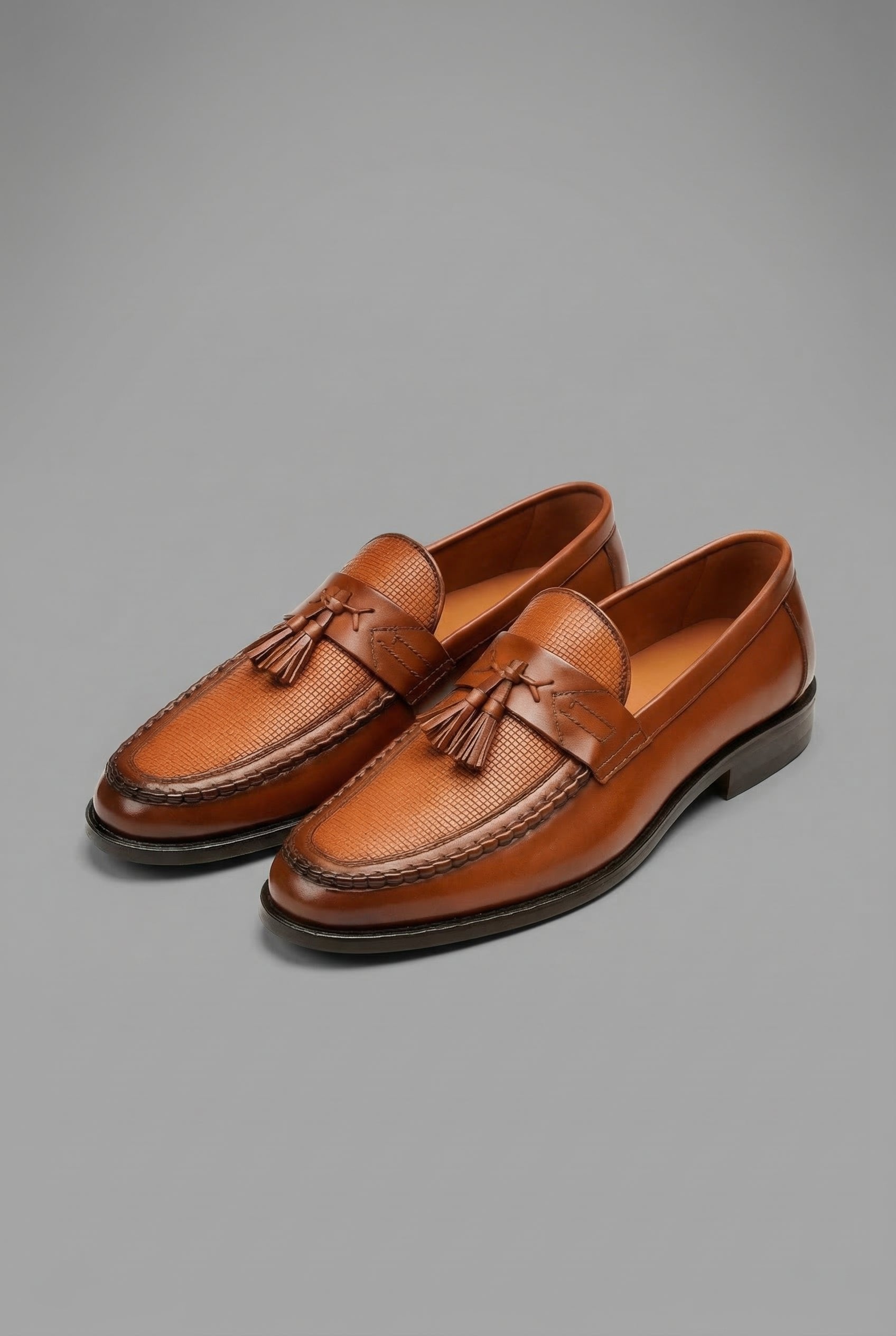 Vævede læderloafers med kvaster til mænd – polstrede slip-ons til kontoret og smart casual-brug