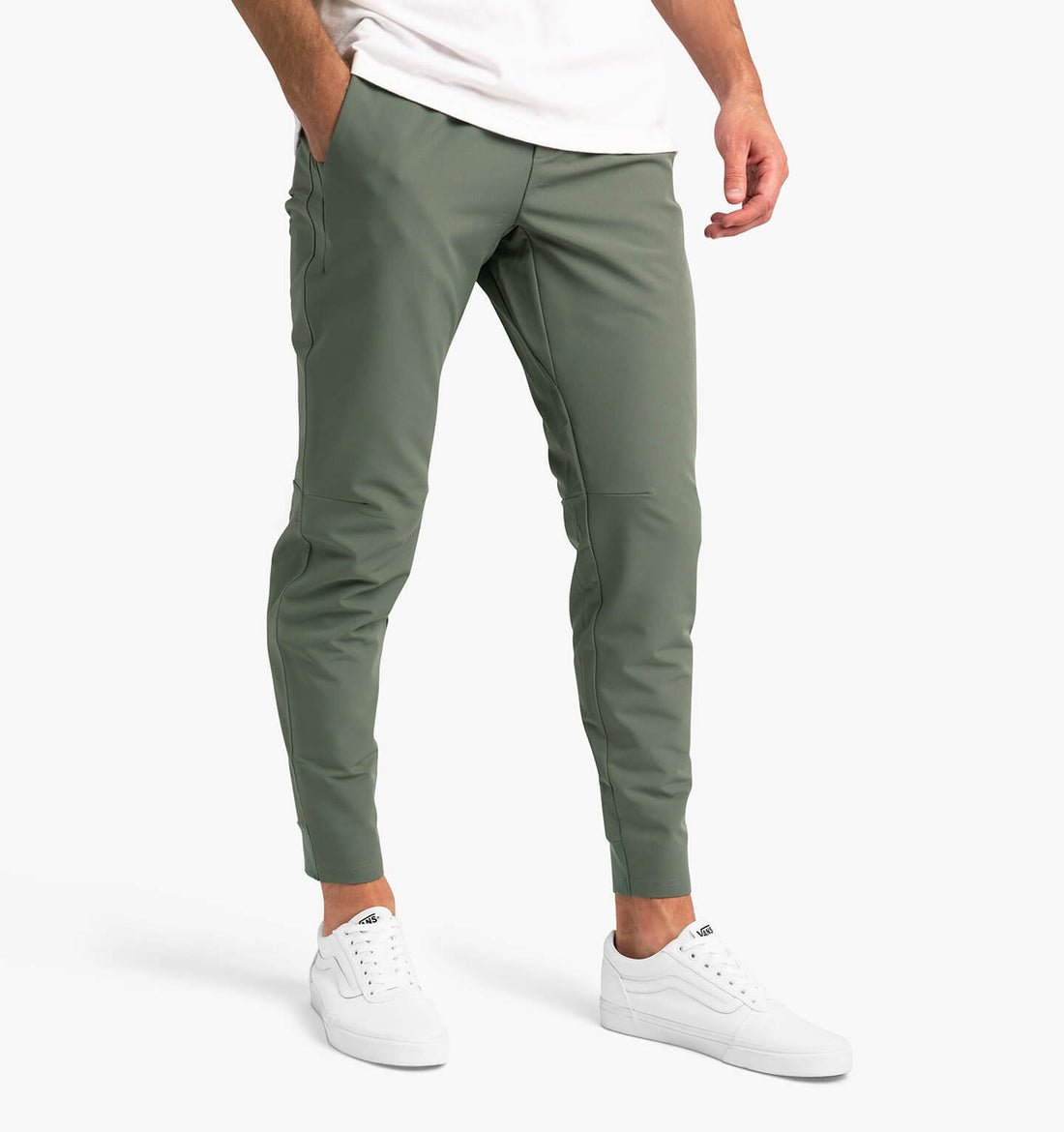 Pantaloni bărbătești elastici, cu croială slim - pantaloni casual conici, cu buzunare laterale, pentru purtare zilnică
