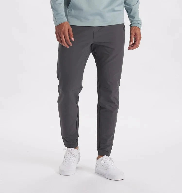 Pantaloni bărbătești elastici, cu croială slim - pantaloni casual conici, cu buzunare laterale, pentru purtare zilnică