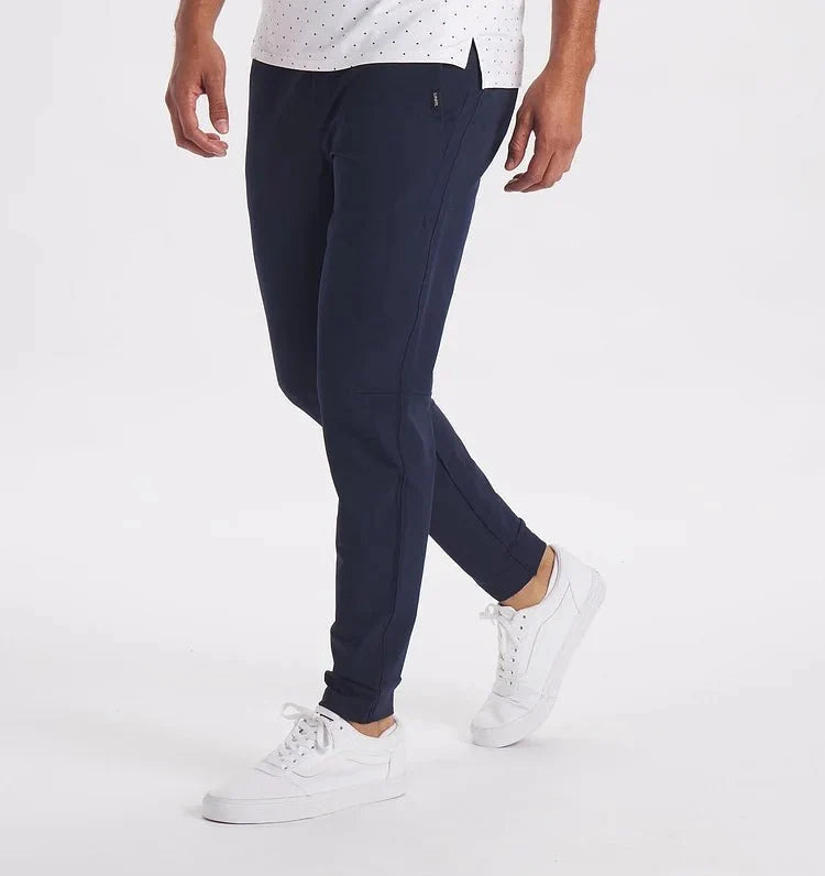Pantaloni bărbătești elastici, cu croială slim - pantaloni casual conici, cu buzunare laterale, pentru purtare zilnică