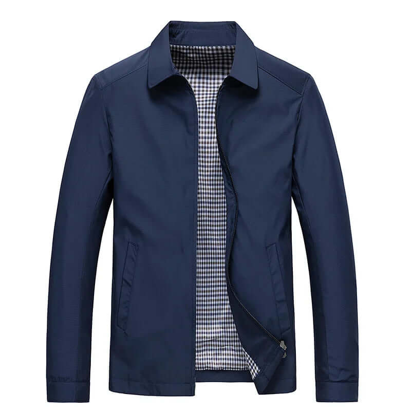 Men’s Lightweight Harrington Jacket – Refined Collared Zip Layer for Transitional Wear