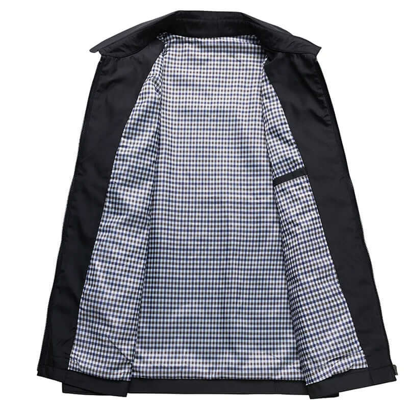 Men’s Lightweight Harrington Jacket – Refined Collared Zip Layer for Transitional Wear