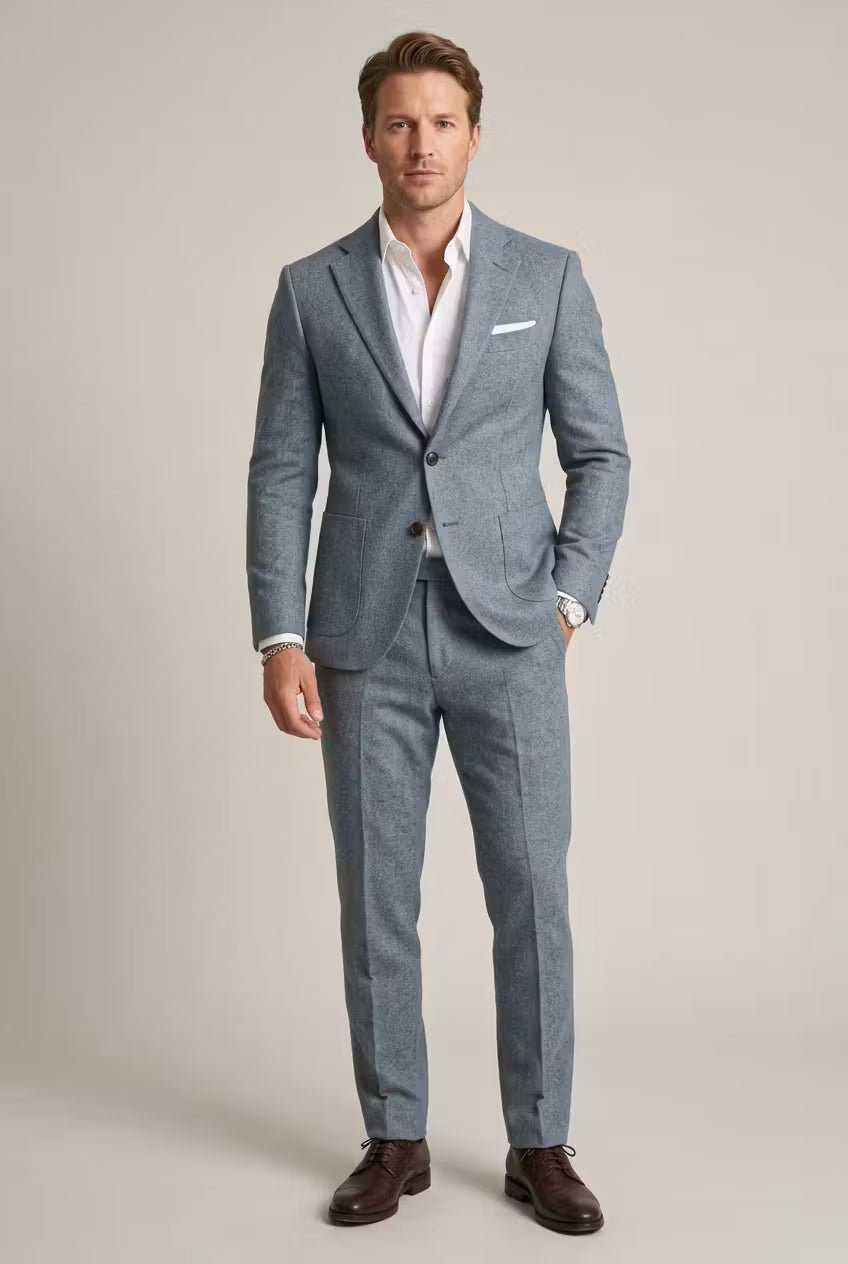 Costume business pour homme en nylon durable – ensemble deux pièces ajusté pour les réunions, les mariages et les événements formels