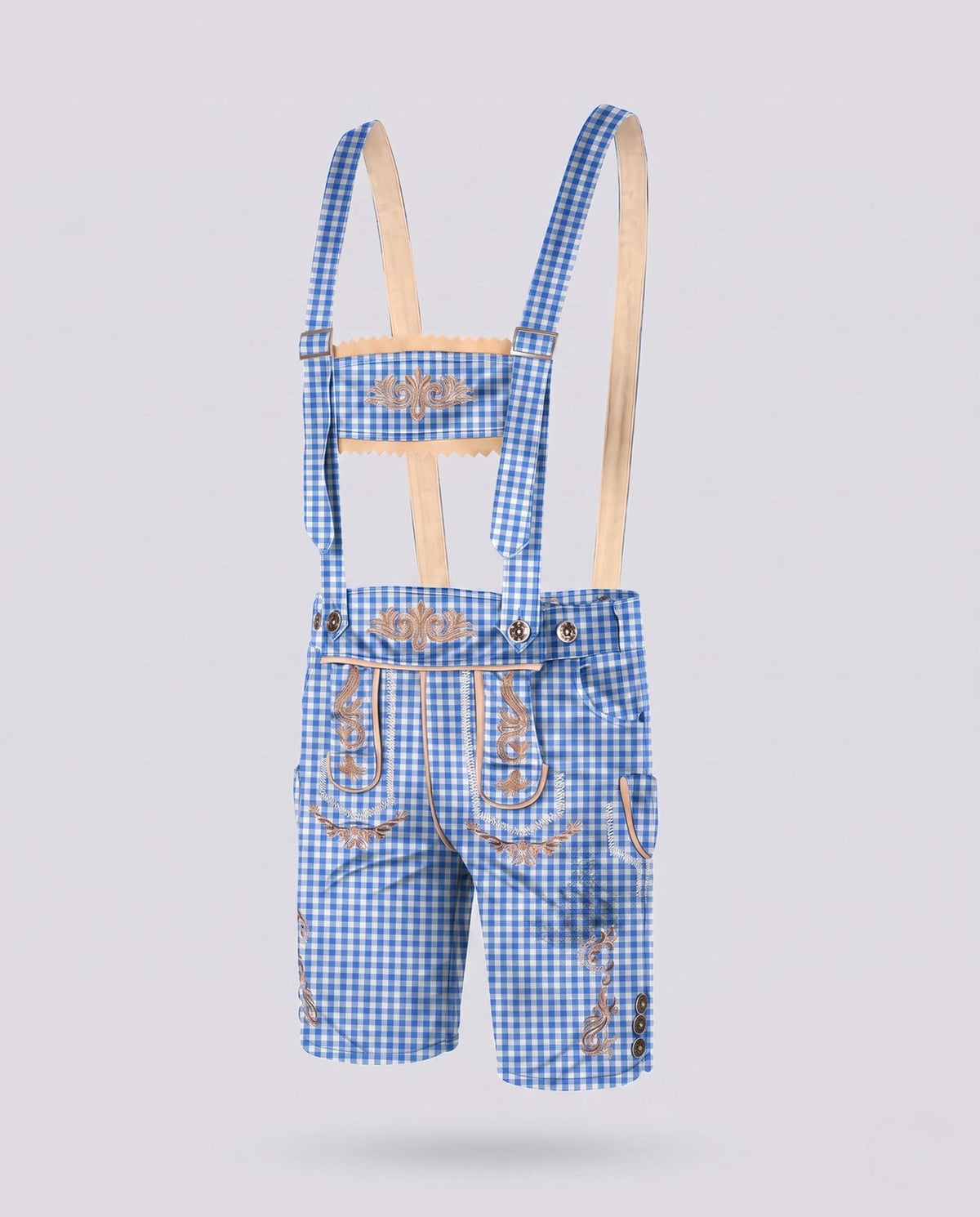 Men’s Traditional Leather Lederhosen Shorts – Embroidered Suspender Knee-Length Bavarian Festival Trousers for Oktoberfest Folk Celebrations Heritage Events and Traditional Styling