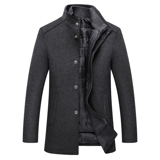 Men’s High-Collar Quilted Winter Coat – Tailored Outerwear for Business and Smart Casual Wear
