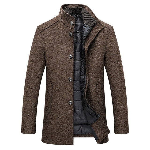 Men’s High-Collar Quilted Winter Coat – Tailored Outerwear for Business and Smart Casual Wear