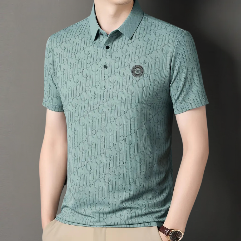 Men’s Short Sleeve Shirt Vertical Stripe Button Up Smart Fit