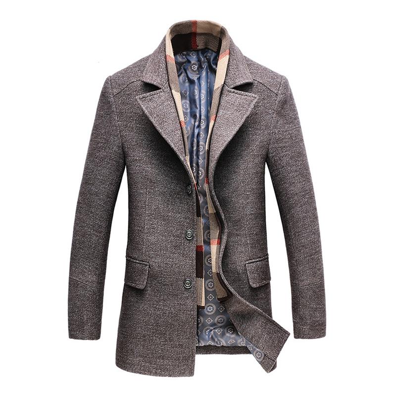 Men’s Wool Overcoat – Elegant Classic Tailored Smart Formal Long Coat