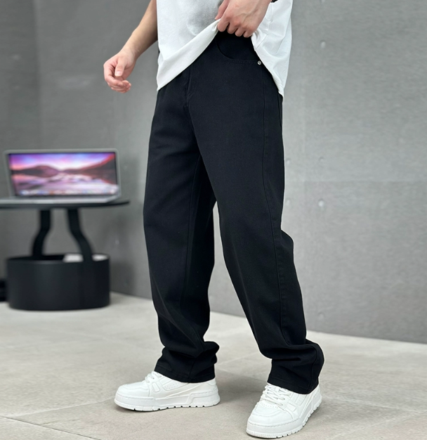 Jeans in denim da uomo a gamba dritta - vestibilità classica comoda per l'uso quotidiano casual e look curati da weekend