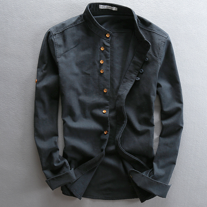 Chemise homme boutonnée à col officier – manches retroussables, style estival pour escapades citadines