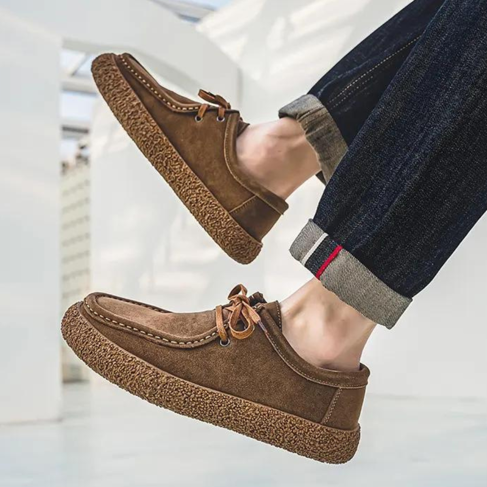 Chaussures mocassins pour hommes doublées en polaire avec semelle à adhérence texturée