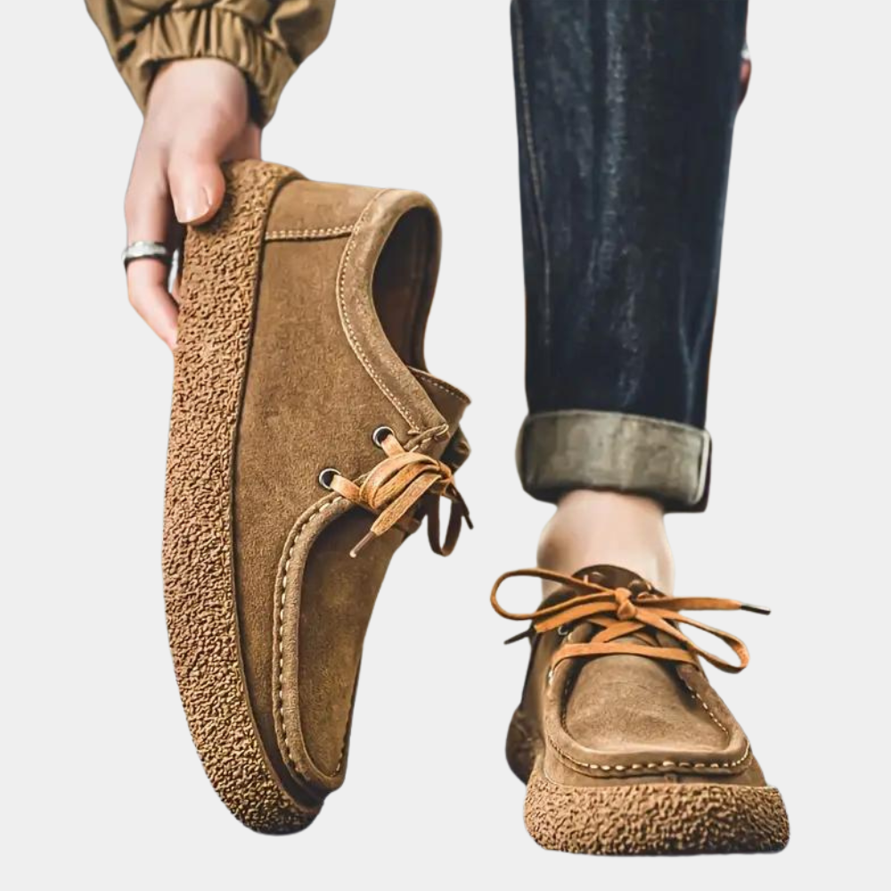 Chaussures mocassins pour hommes doublées en polaire avec semelle à adhérence texturée
