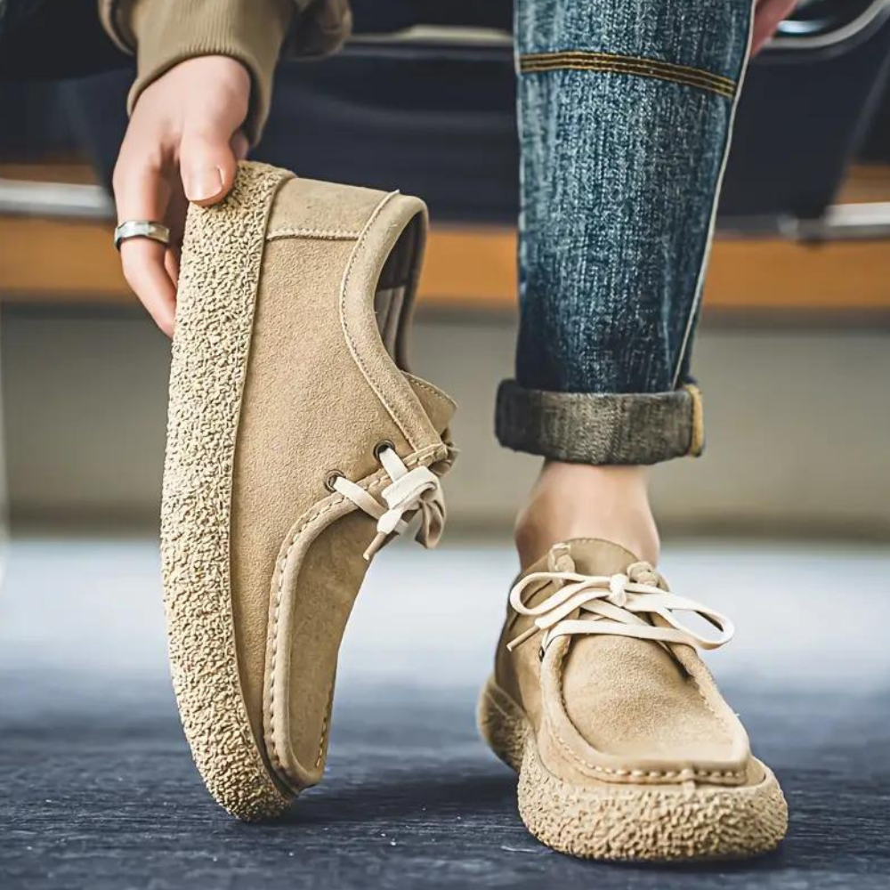 Chaussures mocassins pour hommes doublées en polaire avec semelle à adhérence texturée