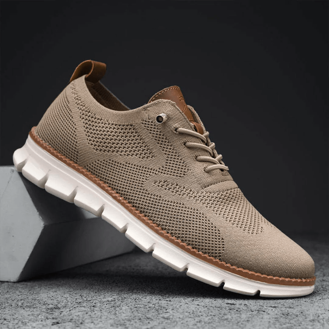 Atmungsaktive Strick-Schnürschuhe für Herren – bequeme Freizeitschuhe mit dämpfender Wirkung und flexiblen Sohlen für den Alltag
