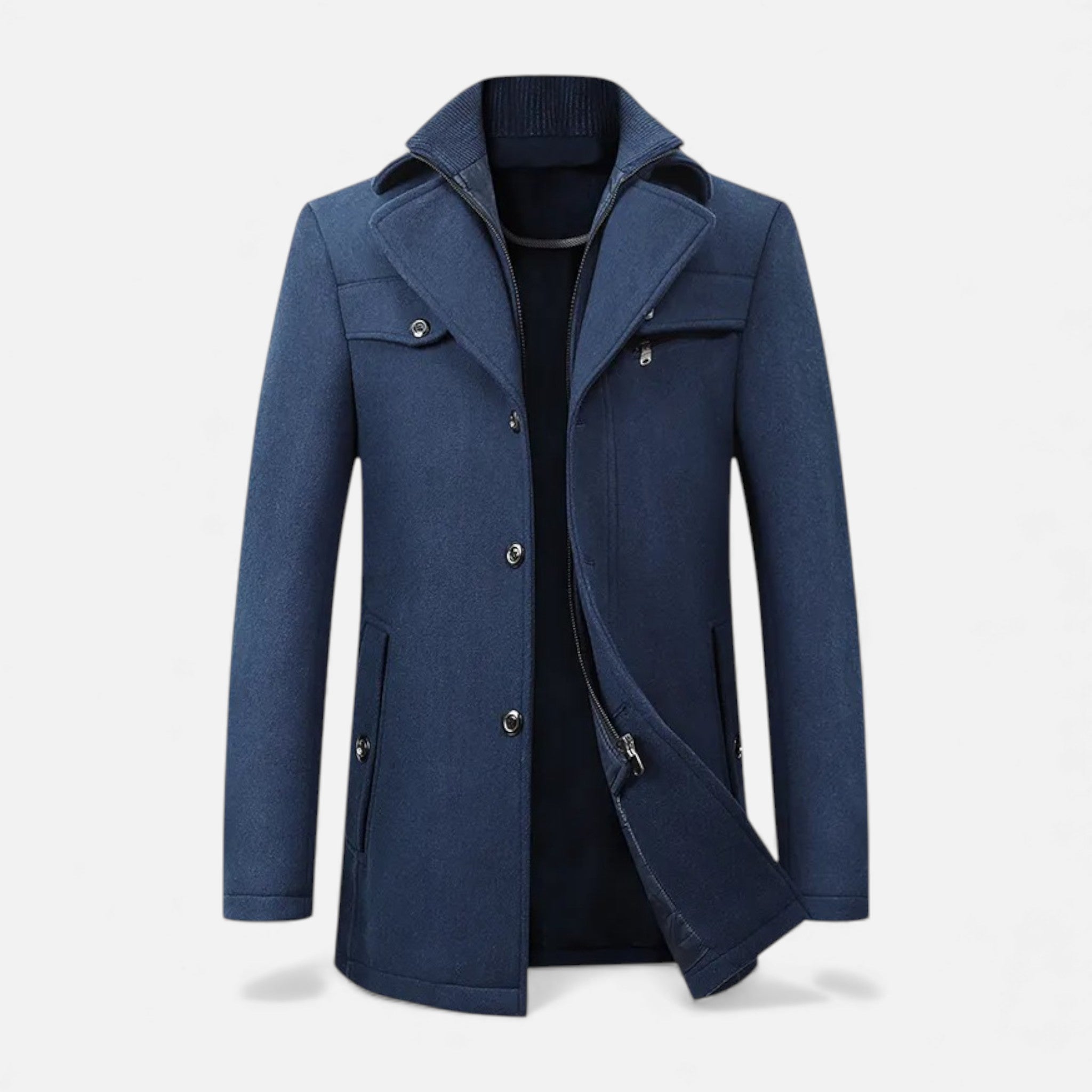 Valmonti | Men’s Wool Business Overcoat – Classic Winter Coat