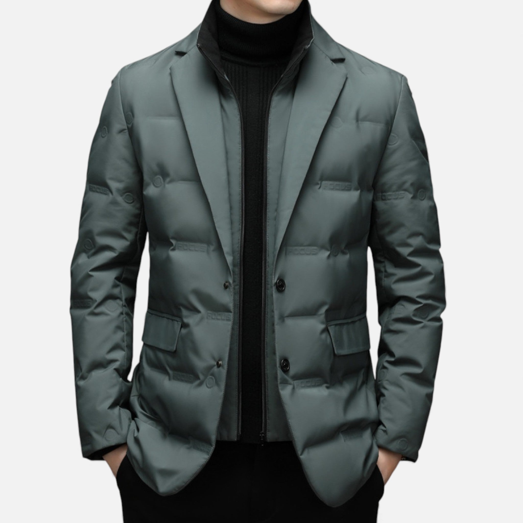 Valmonti | Men’s Puffer Down-Filled Winter Jacket – Quilted Coat
