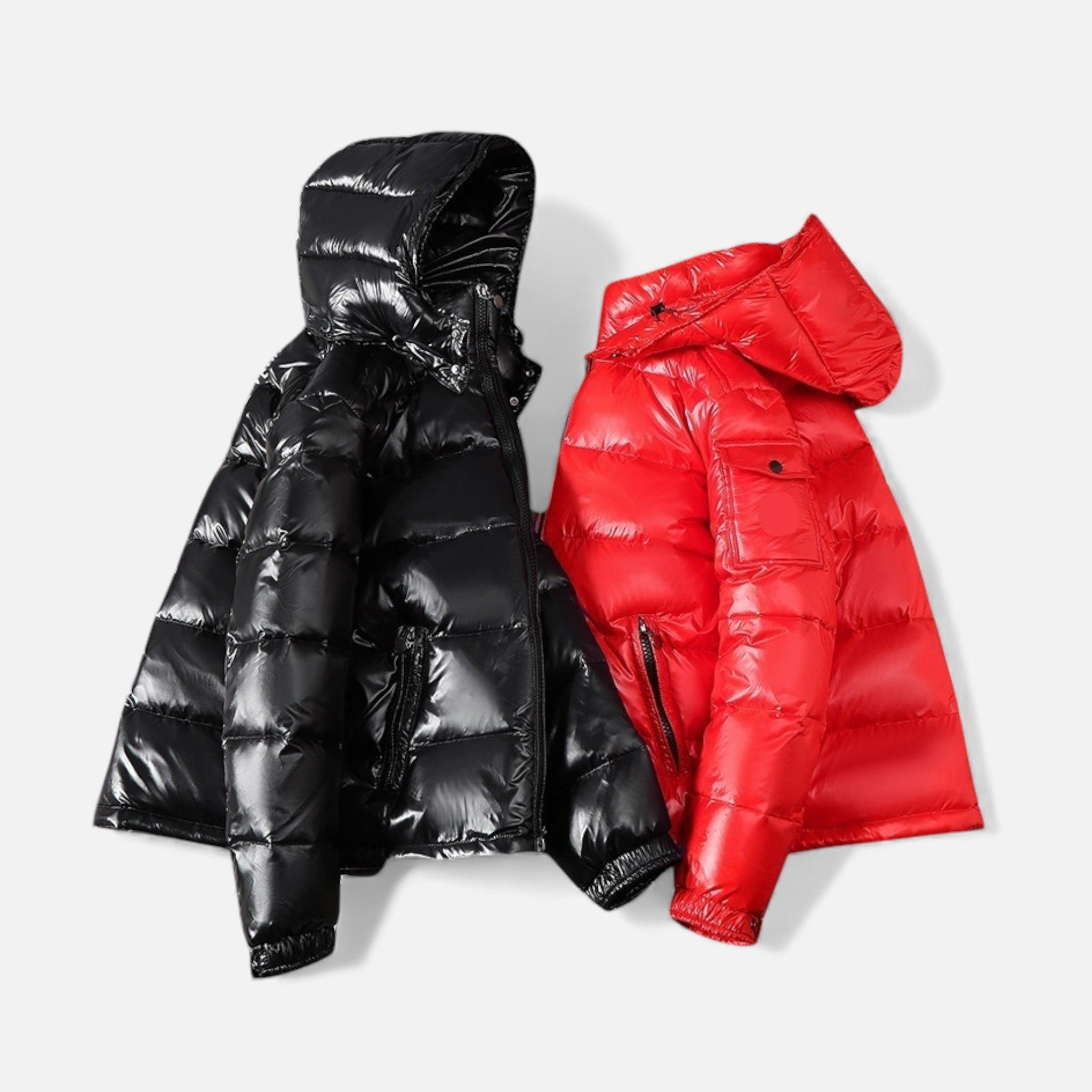 Valmonti | Men’s Short Puffer Down Jacket – Glossy Winter Coat