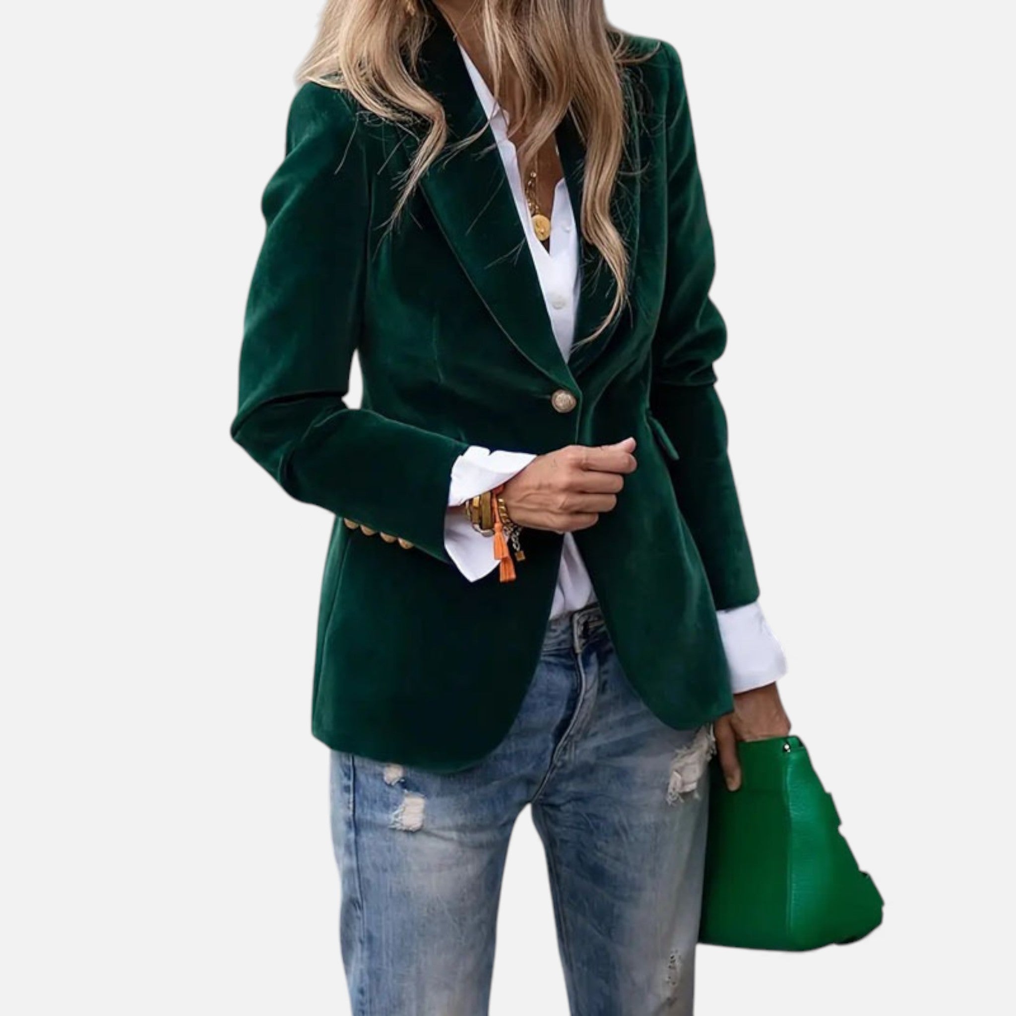Valmonti | Women’s Velvet Business Blazer – Slim Tailored Jacket