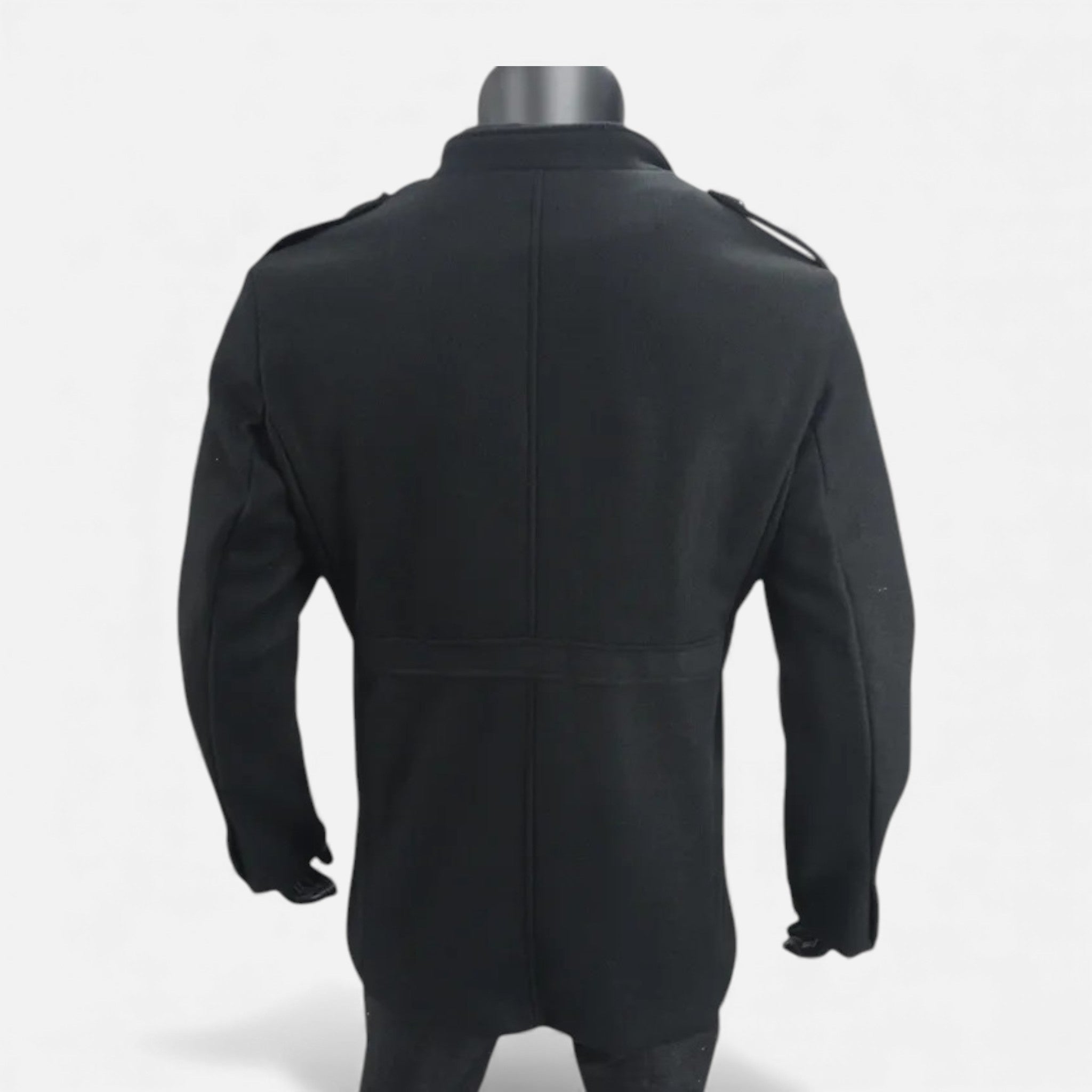 Valmonti | Men’s Wool Mid-Length Jacket – Wool Zipper Overcoat