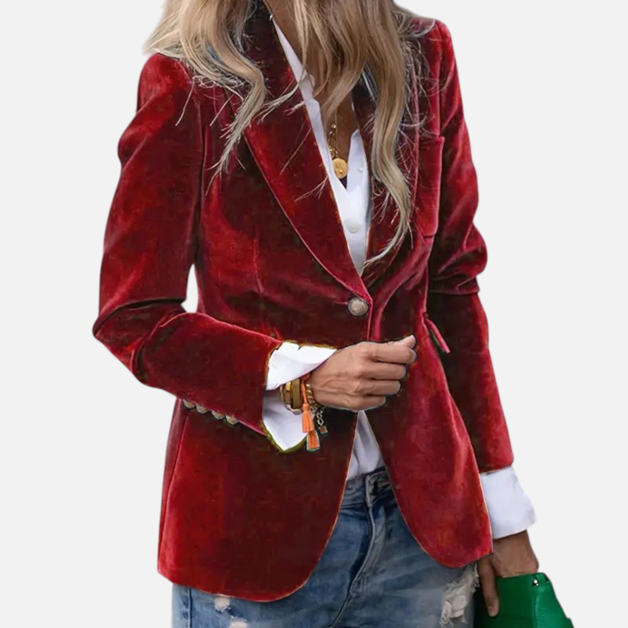 Valmonti | Women’s Velvet Business Blazer – Slim Tailored Jacket