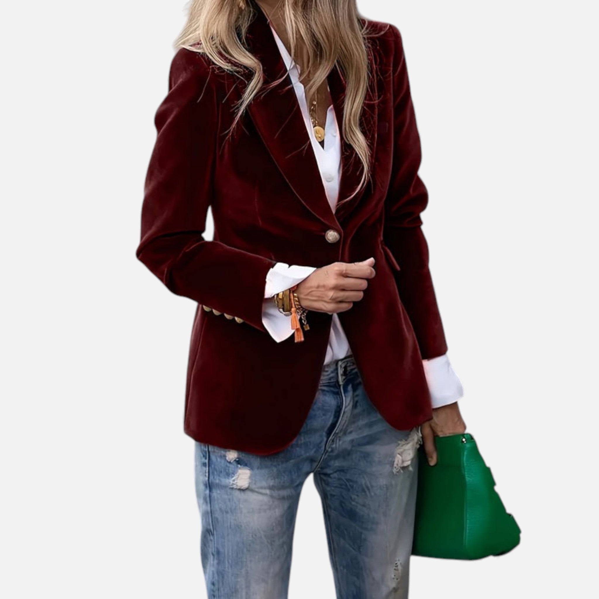 Valmonti | Women’s Velvet Business Blazer – Slim Tailored Jacket