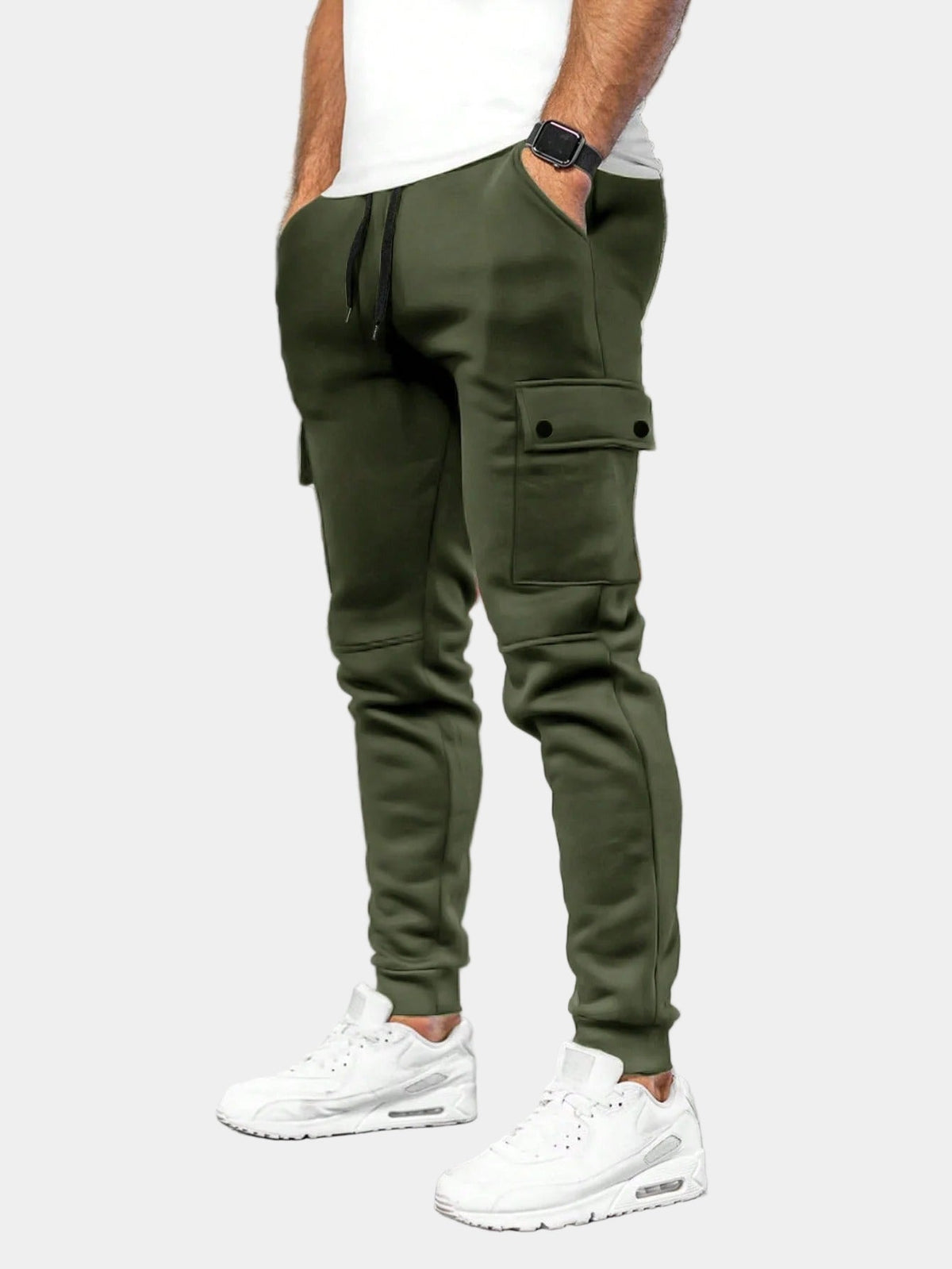 Herren-Cargojogginghose – schmal zulaufende Jogginghose mit Kordelzug und Pattentaschen für lässige Alltagsoutfits