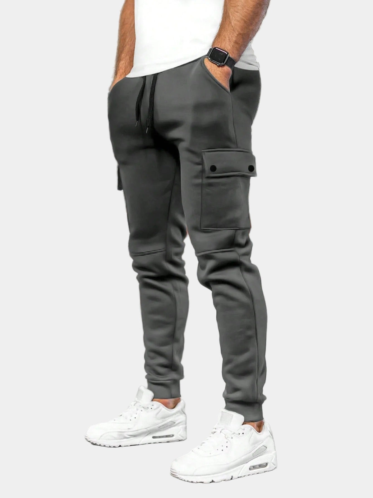 Herren-Cargojogginghose – schmal zulaufende Jogginghose mit Kordelzug und Pattentaschen für lässige Alltagsoutfits
