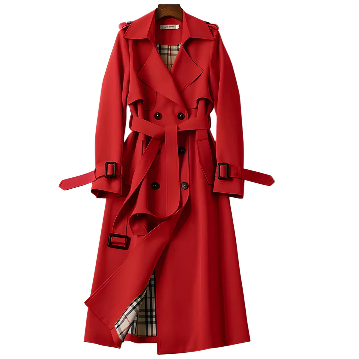Női kétsoros gabardin trench coat derékövvel – elegáns, szabott felsőruházat őszre és irodai viselethez