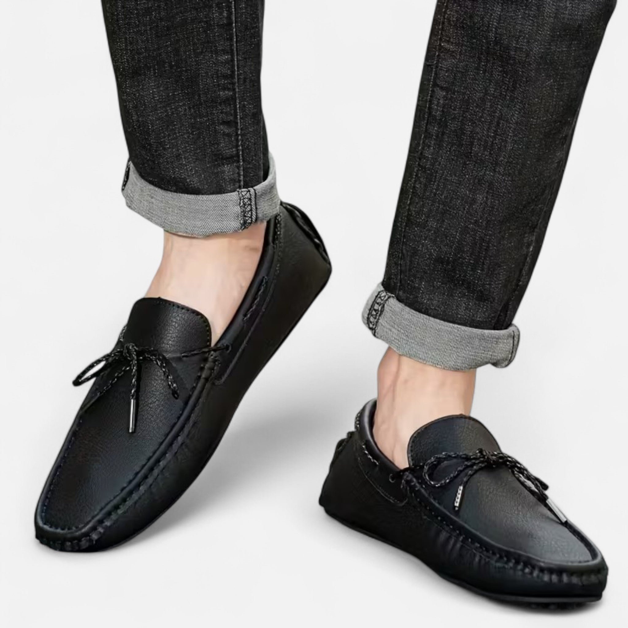 Valmonti | Men’s Moccasin Loafers – Refined Bow Detail