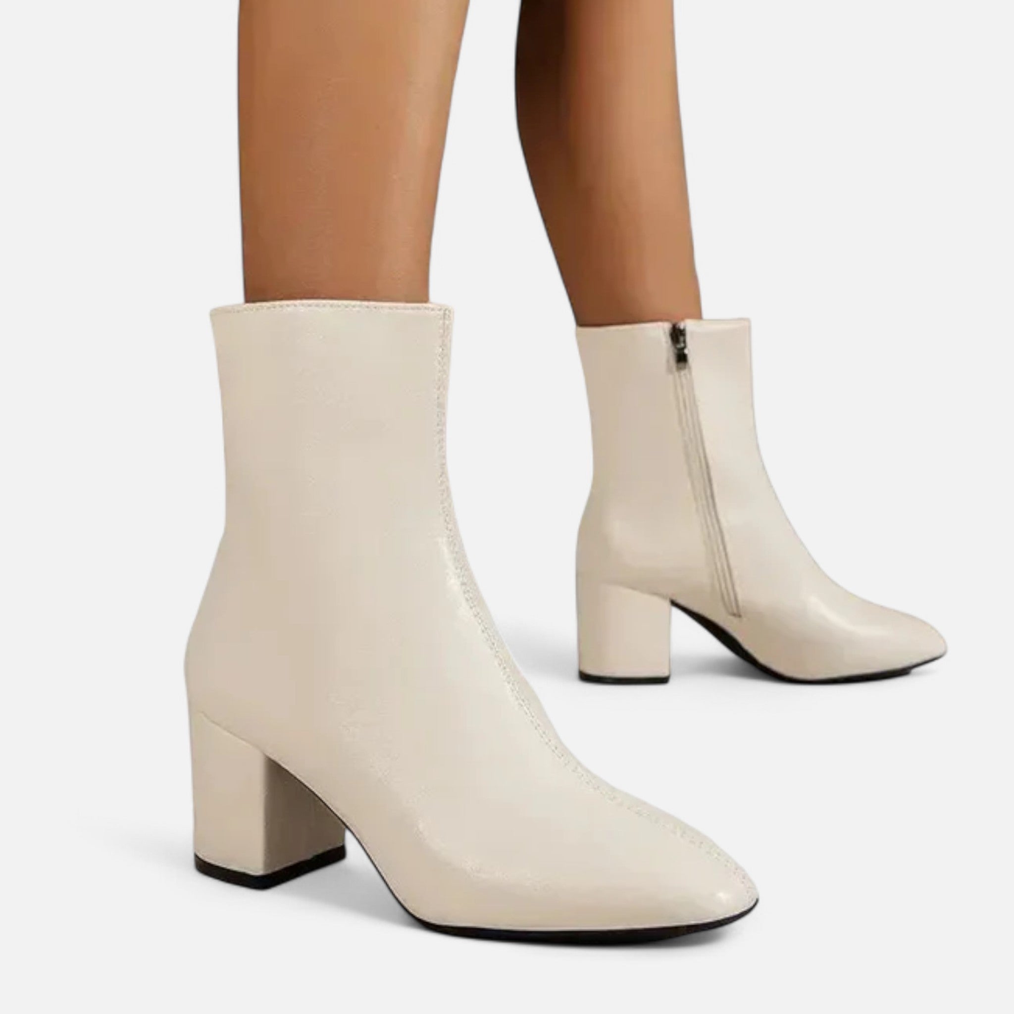 Valmonti | Women’s Leather Ankle Boots with Block Heel