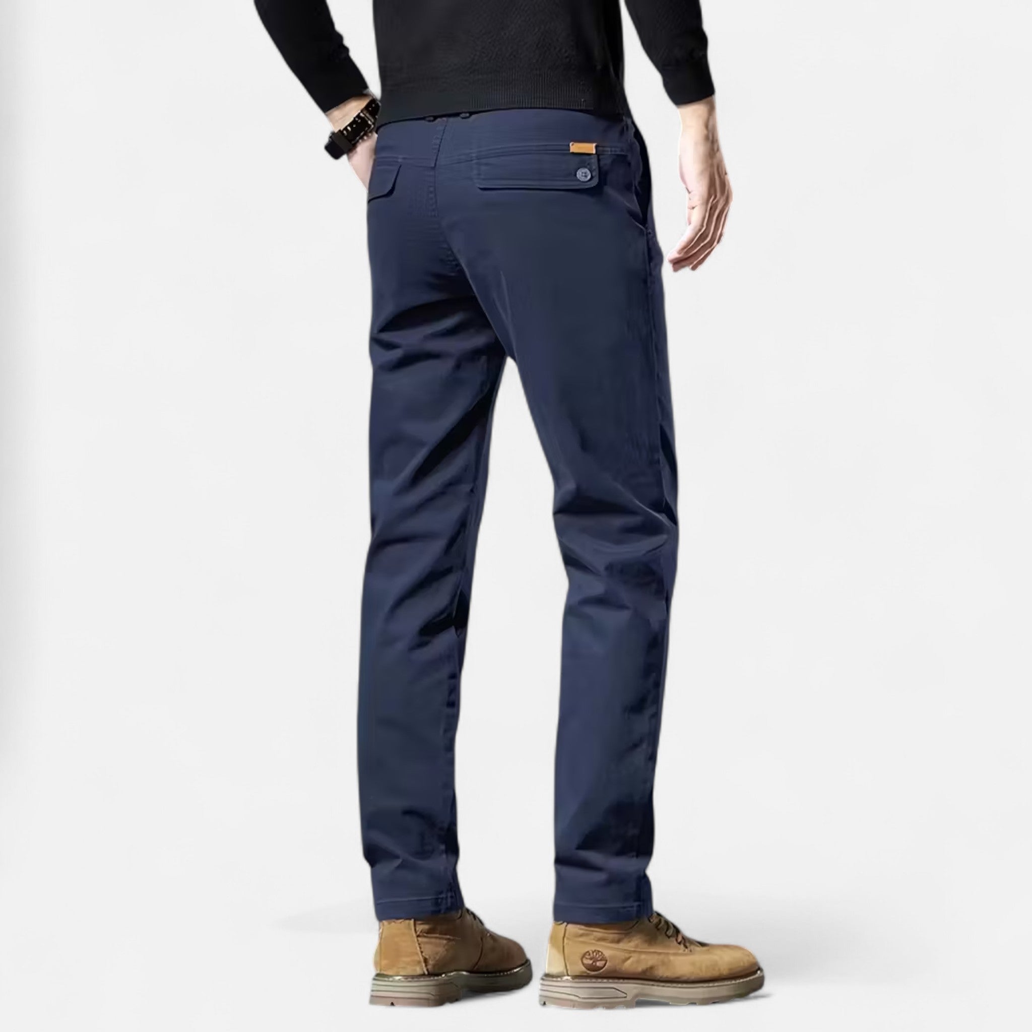 Valmonti | Men’s Trousers – Cotton Straight-Leg Tailored Elegance