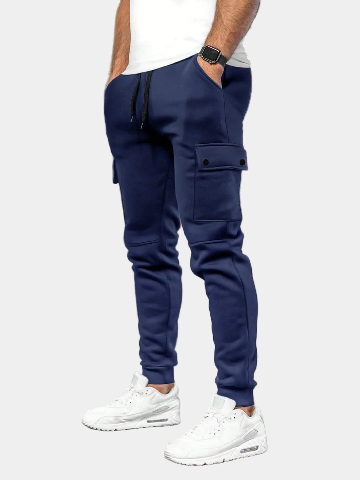 Herren-Cargojogginghose – schmal zulaufende Jogginghose mit Kordelzug und Pattentaschen für lässige Alltagsoutfits