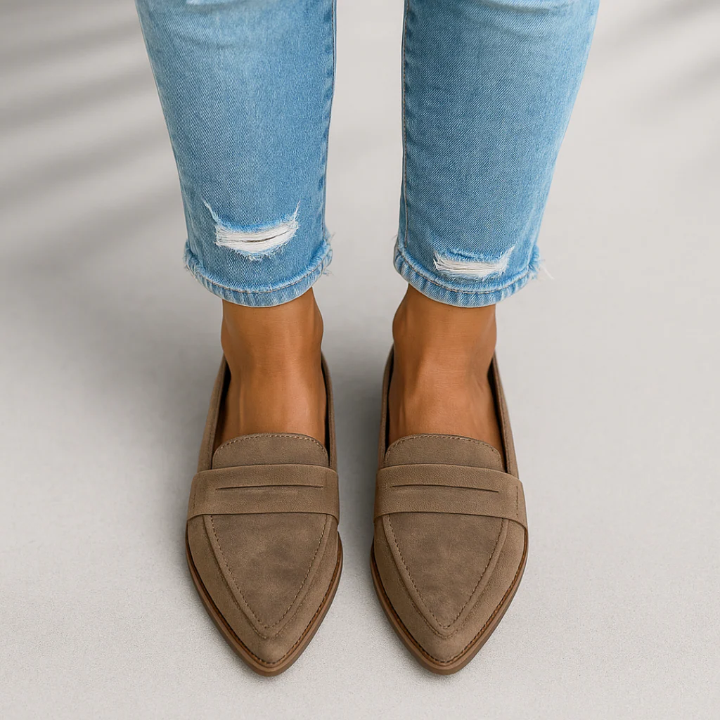 Dame Loafers med Spids Tå Klassiske Slip-On Flade Sko